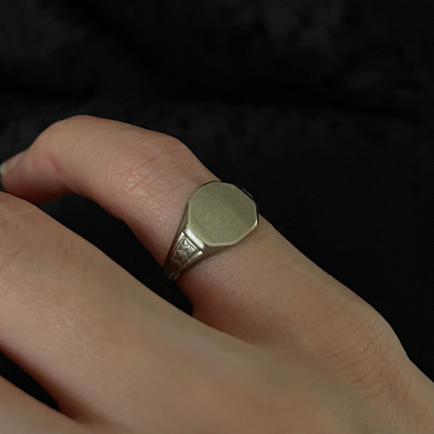The Hand Etched Art Deco Ostby & Barton Signet Ring