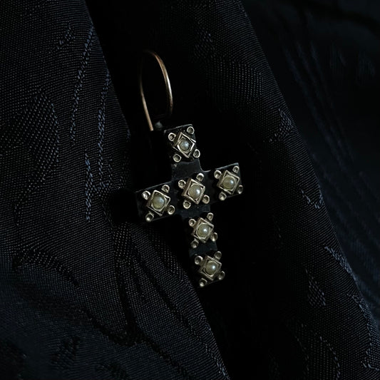 The Victorian Crucifix Mourning Earring