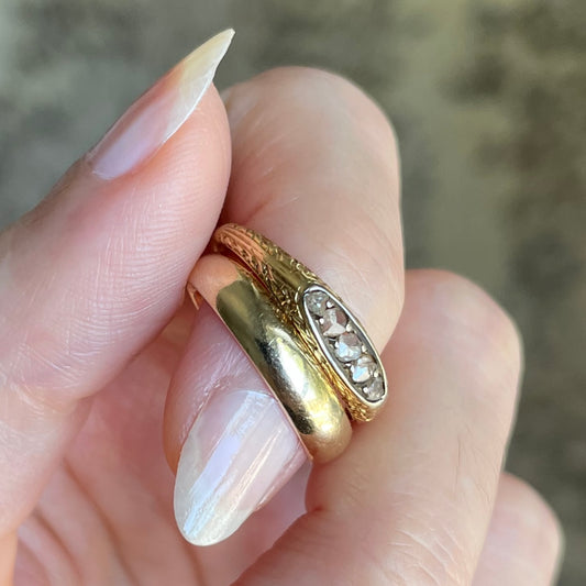 Victorian Rose Cut Diamond Gold Ring