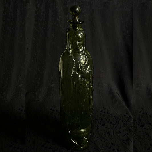 Our Lady Of Guadalupe Handblown Holy Water Glass Vessel