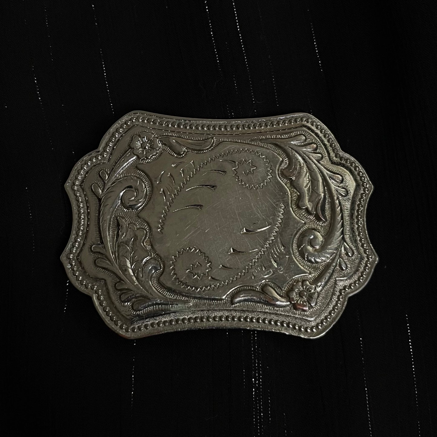 Scrolling Botanical Classic Western Belt Buckle