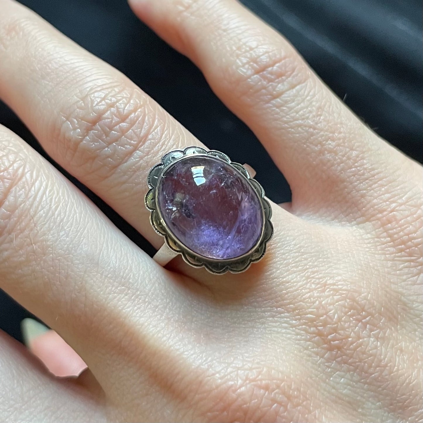 The Dessert Moon Silver Amethyst Ring