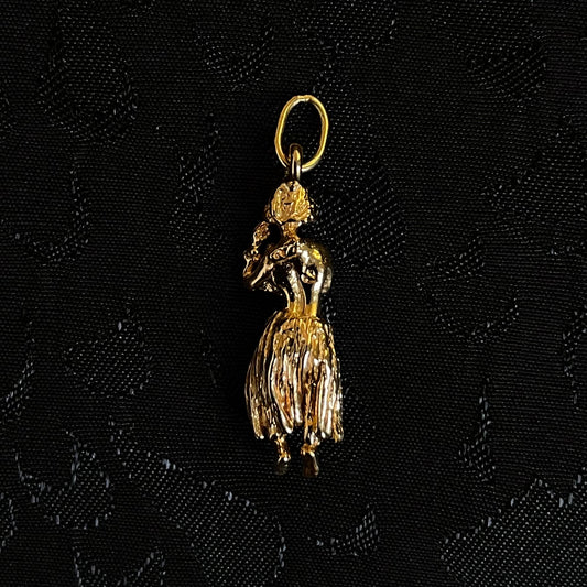 1960's Solid Gold Hawaiian Hula Dancer Charm