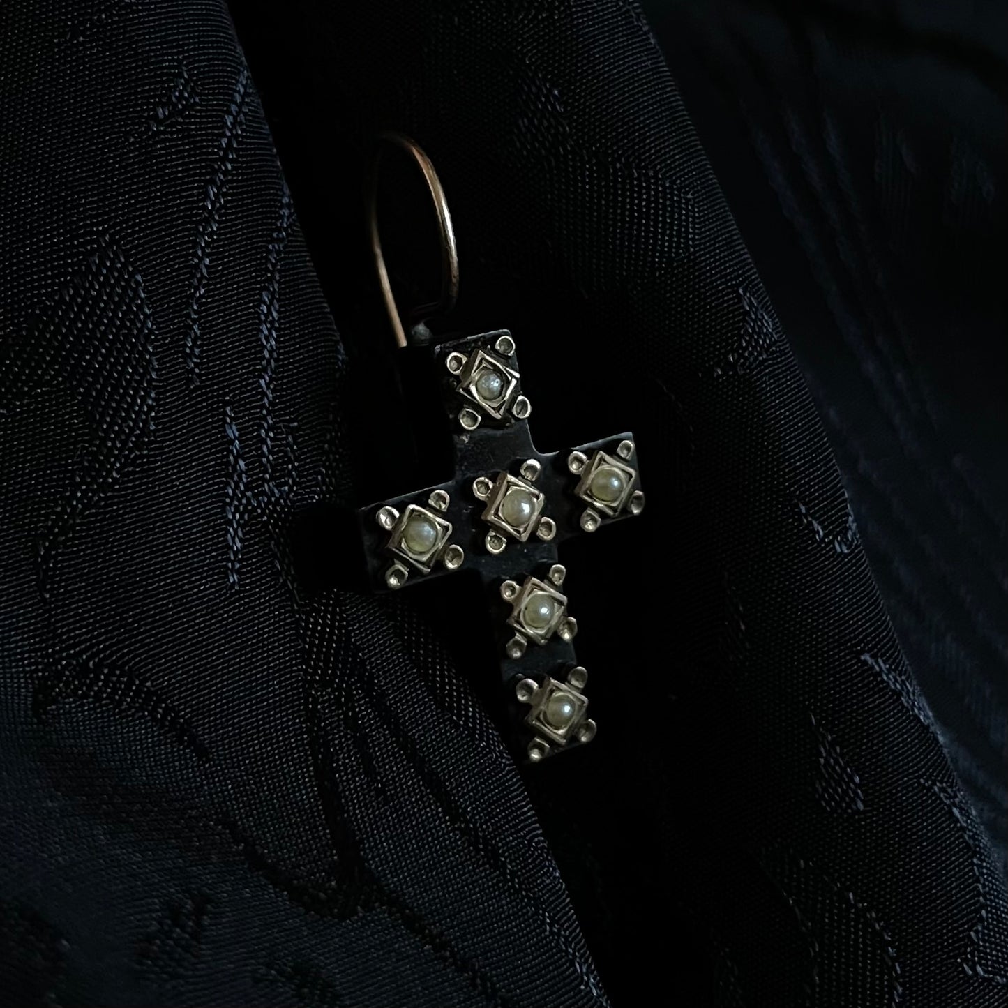The Victorian Crucifix Mourning Earring