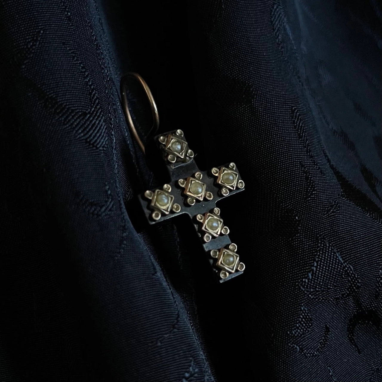 The Victorian Crucifix Mourning Earring