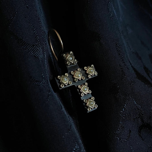 The Victorian Crucifix Mourning Earring