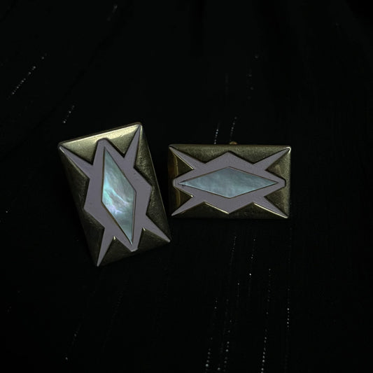 Retro Cadillac Pink & Mother of Pearl Inlay Cufflinks