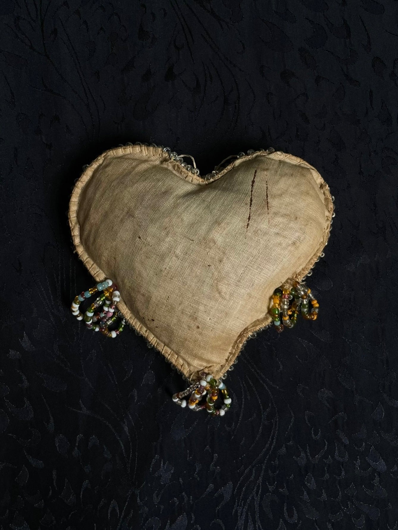 Hand Beaded Glass Haudenosaunee Heart