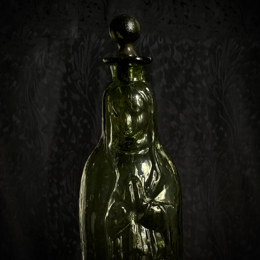 Our Lady Of Guadalupe Handblown Holy Water Glass Vessel