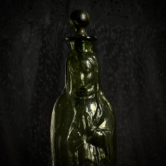 Our Lady Of Guadalupe Handblown Holy Water Glass Vessel