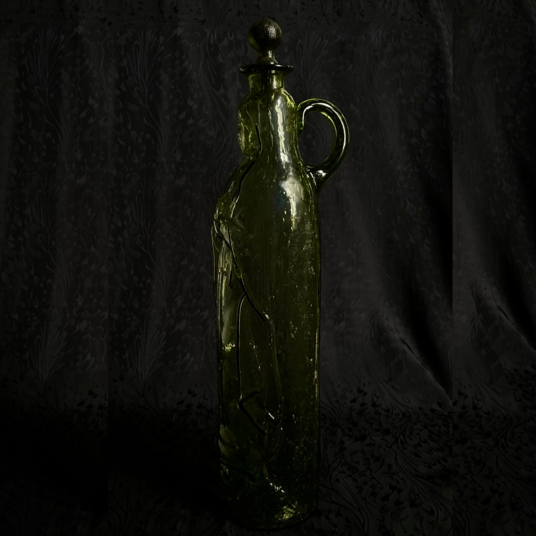 Our Lady Of Guadalupe Handblown Holy Water Glass Vessel